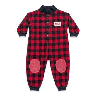 Lil' Fan Indiana Hoosiers Plaid Flannel Long Sleeve Snap One-Piece 24M 82845
